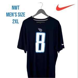 Nike Tennessee Titans Marcus Mariota Shirt Mens XXL Blue Short Sleeve Oregon NEW